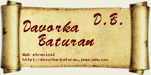 Davorka Baturan vizit kartica